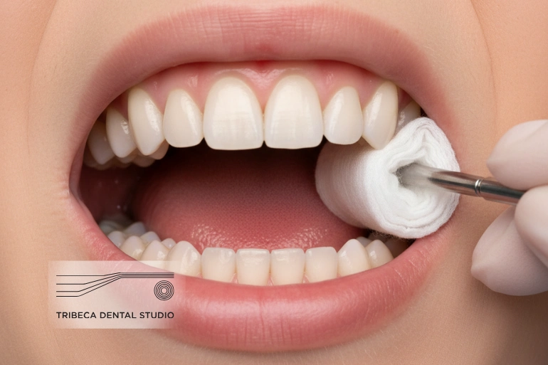 when to stop using gauze after tooth extraction