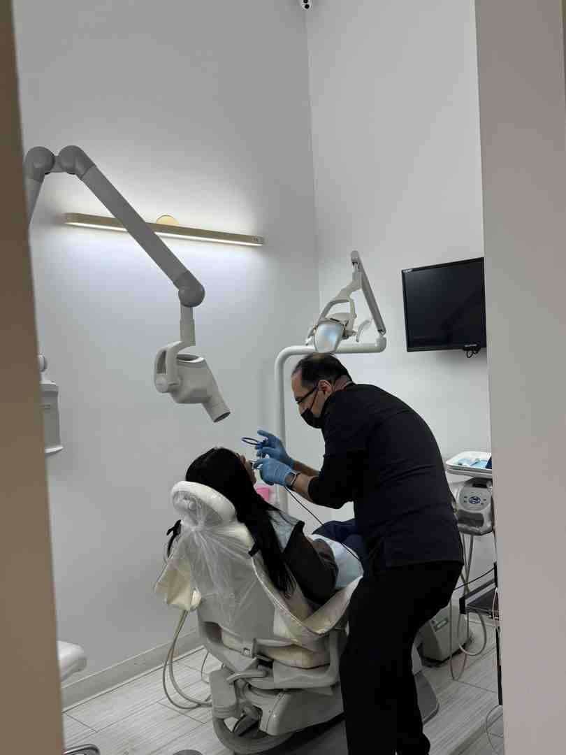 tooth filling process at dental clinic